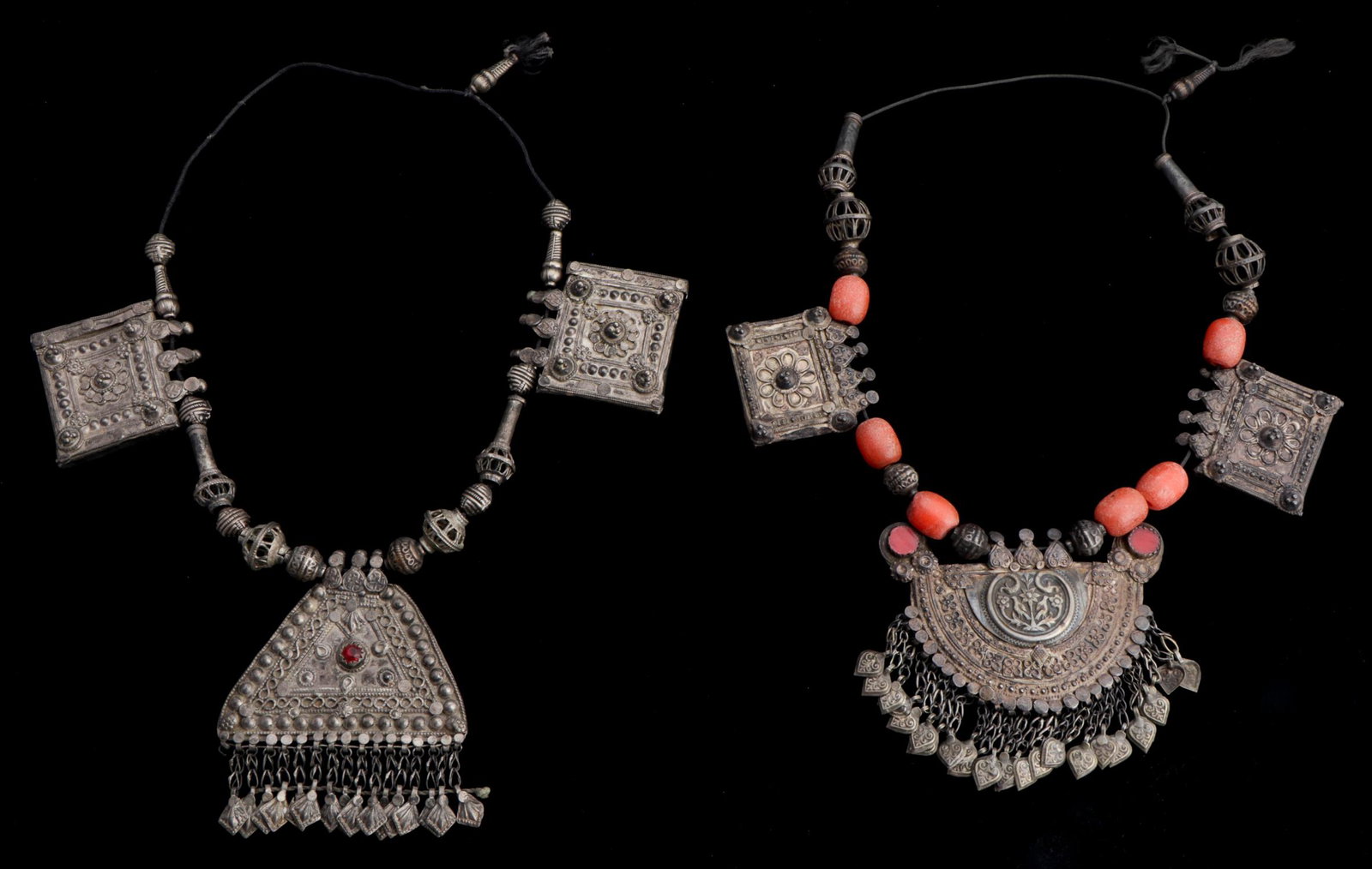 2 Tribal Silver Necklaces, Pakistan (1 of 6)