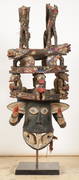 Monumental African Igbo Mask, Nigeria, Ht. 57" (1 of 9)