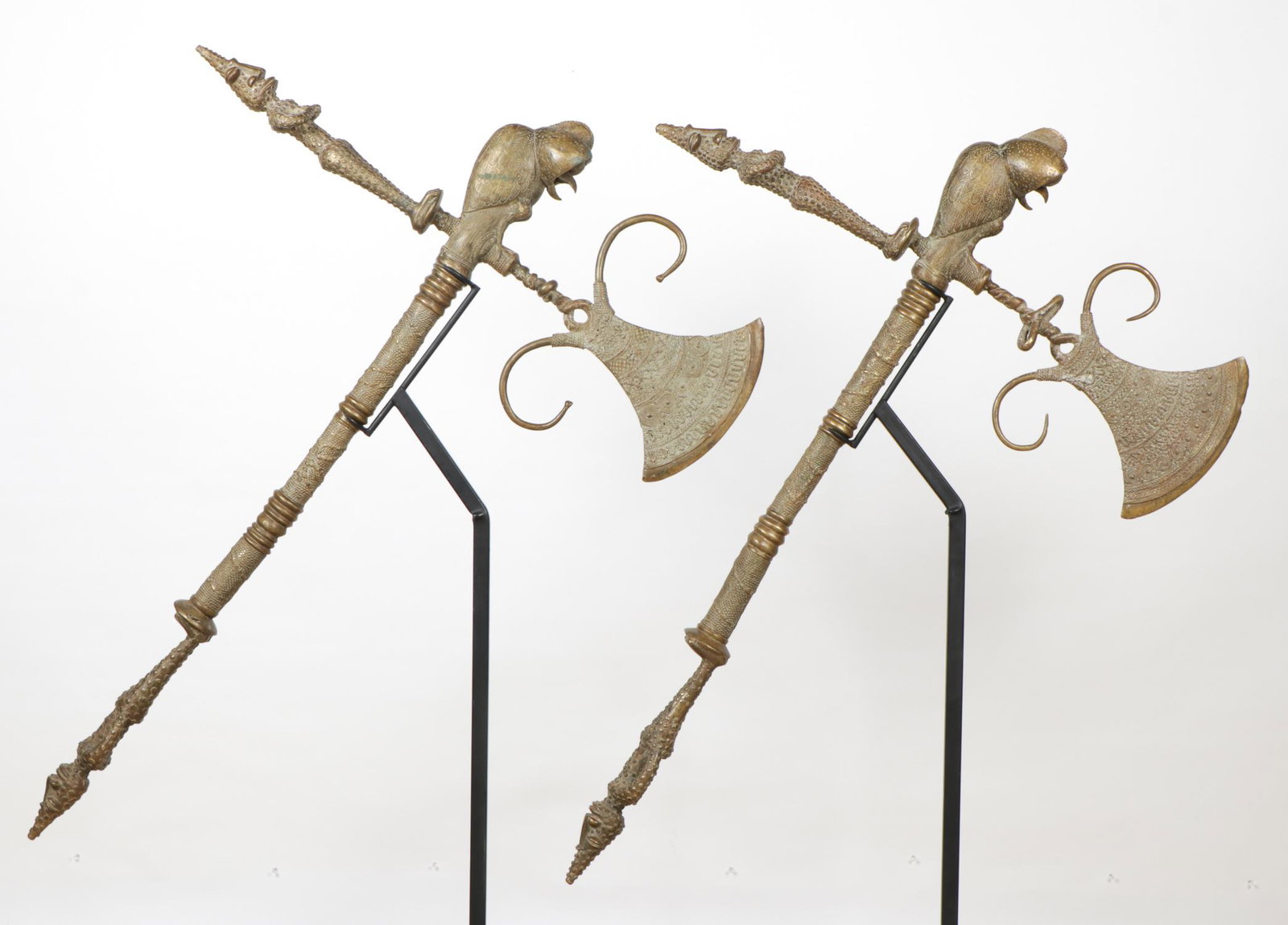 Pair of Monumental African Bronze Axes (1 of 9)
