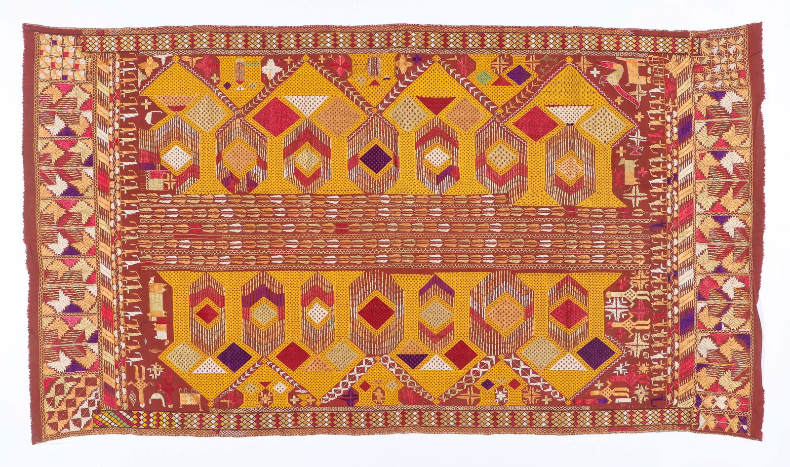 Phulkari Head Cloth, India, Early 20th C. (1 of 4)