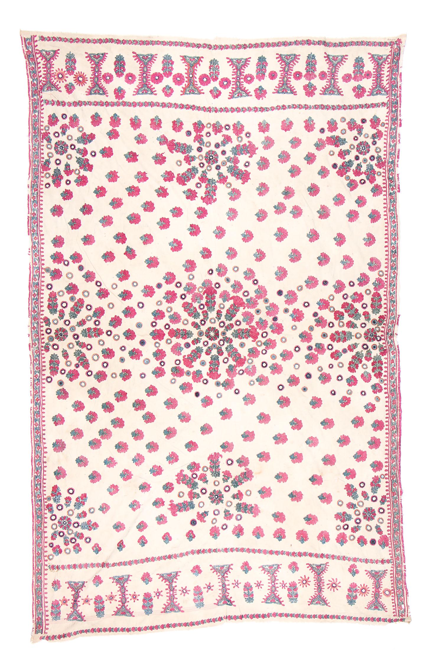 19th C. Silk Embroidered Shawl, Sind (1 of 5)