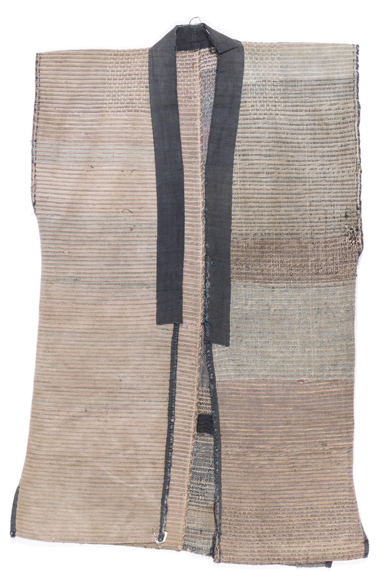 Sakiori Vest, Showa-Taisho Period, Japan: Sakiori Vest, Showa-Taisho Period, early 20th century, recycled cotton Japanese textile. Sakiori is a type of Japanese rag weaving. Size: 39'' x 24'', 99 x 61 cm. Please Note: There Are No Hidden or C