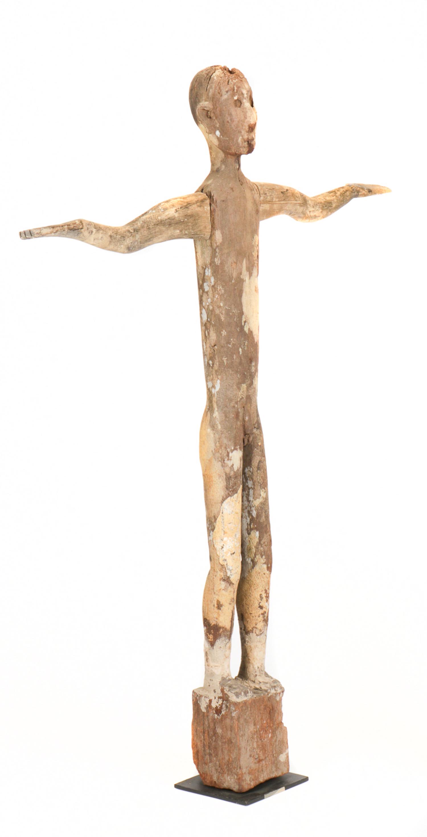 Indonesian Dayak Hampatong, Borneo, 43" Ht.: Indonesian Dayak Hampatong, Borneo. Carved wood. Collection of Allan Stone, New York. Carved wood. Sizes: 43'' x 34.75'' x 4.5'' (109 x 88 x 11 cm). Please Note: There Are No Hidden or Confidential Re