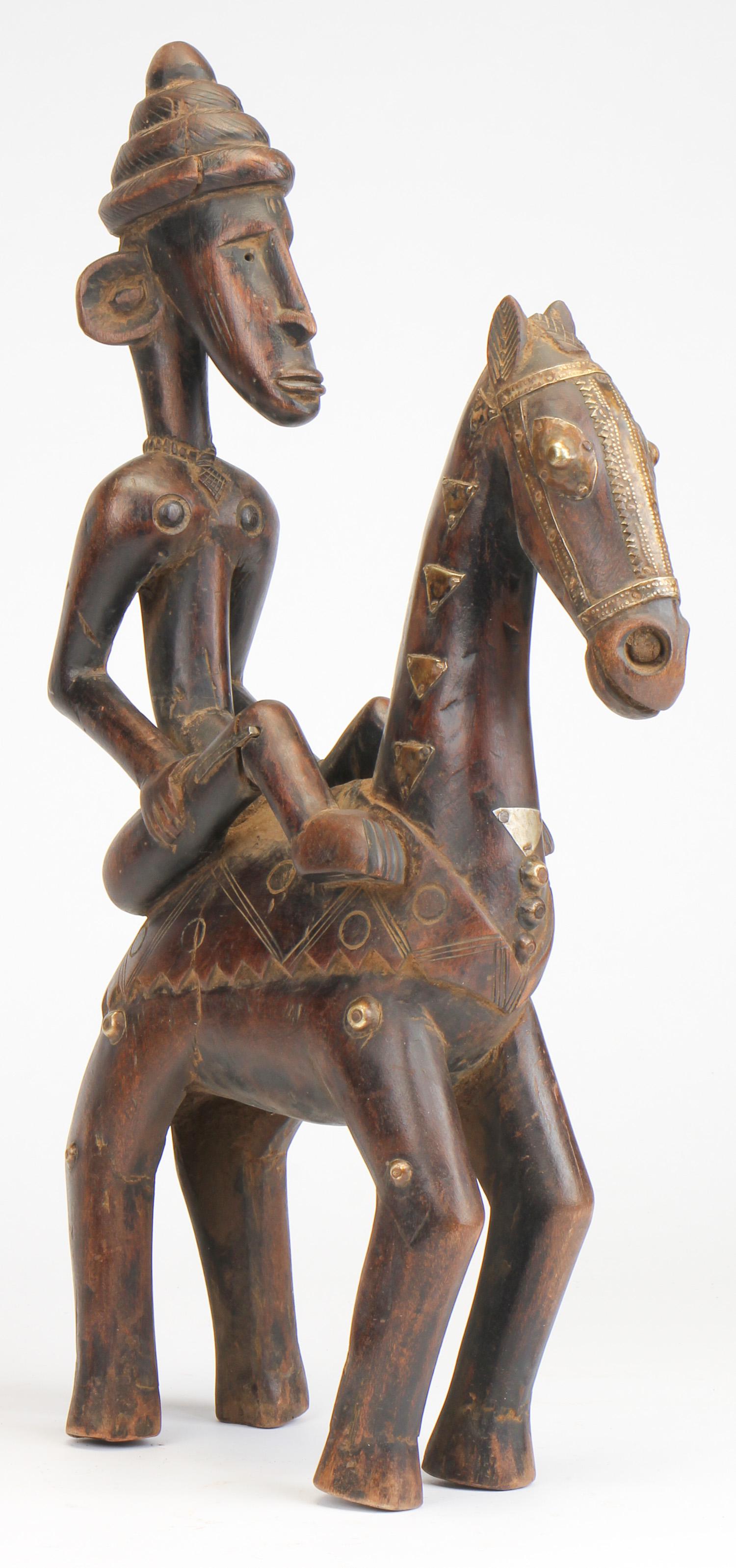 West African Dogon Horse and Rider: West African Dogon Horse and Rider Statue, Mali. Ex Collection of Bernard Barauch, Chicago. Size: 24'' x 4'' x 14.25'' (61 x 10 x 36 cm). Please Note: There Are No Hidden or Confidential Reserves in t