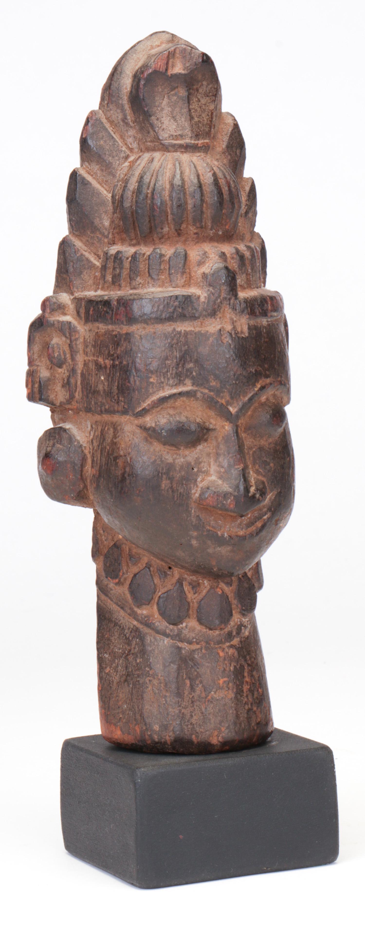 Old Nepalese Sculpture: Old Nepalese Sculpture. Ex Collection of Larry Goldblatt, New York City. Size: 8.75'' x 3.5'' x 2.5'' (22 x 9 x 6 cm) Height on stand:10.25" (26 cm). Please Note: There Are No Hidden or Confidential R