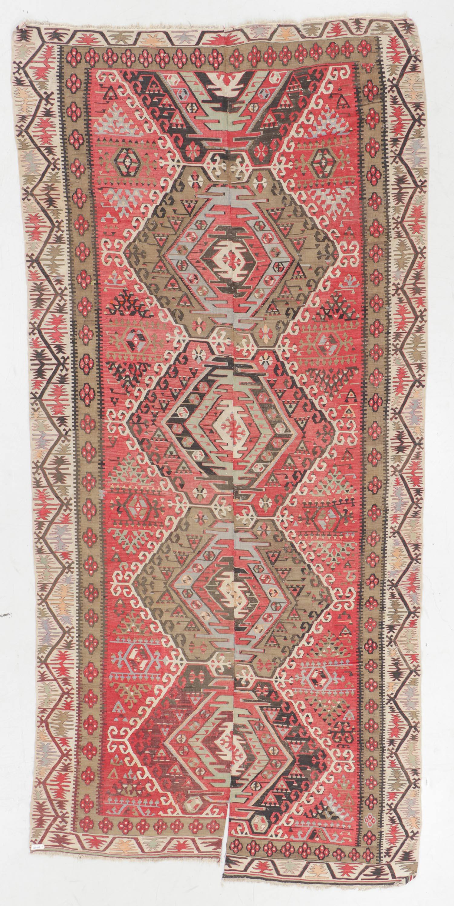 Anatolian Kilim, Turkey, Early 20th C., 5'8'' x 11'7' (1 of 4)