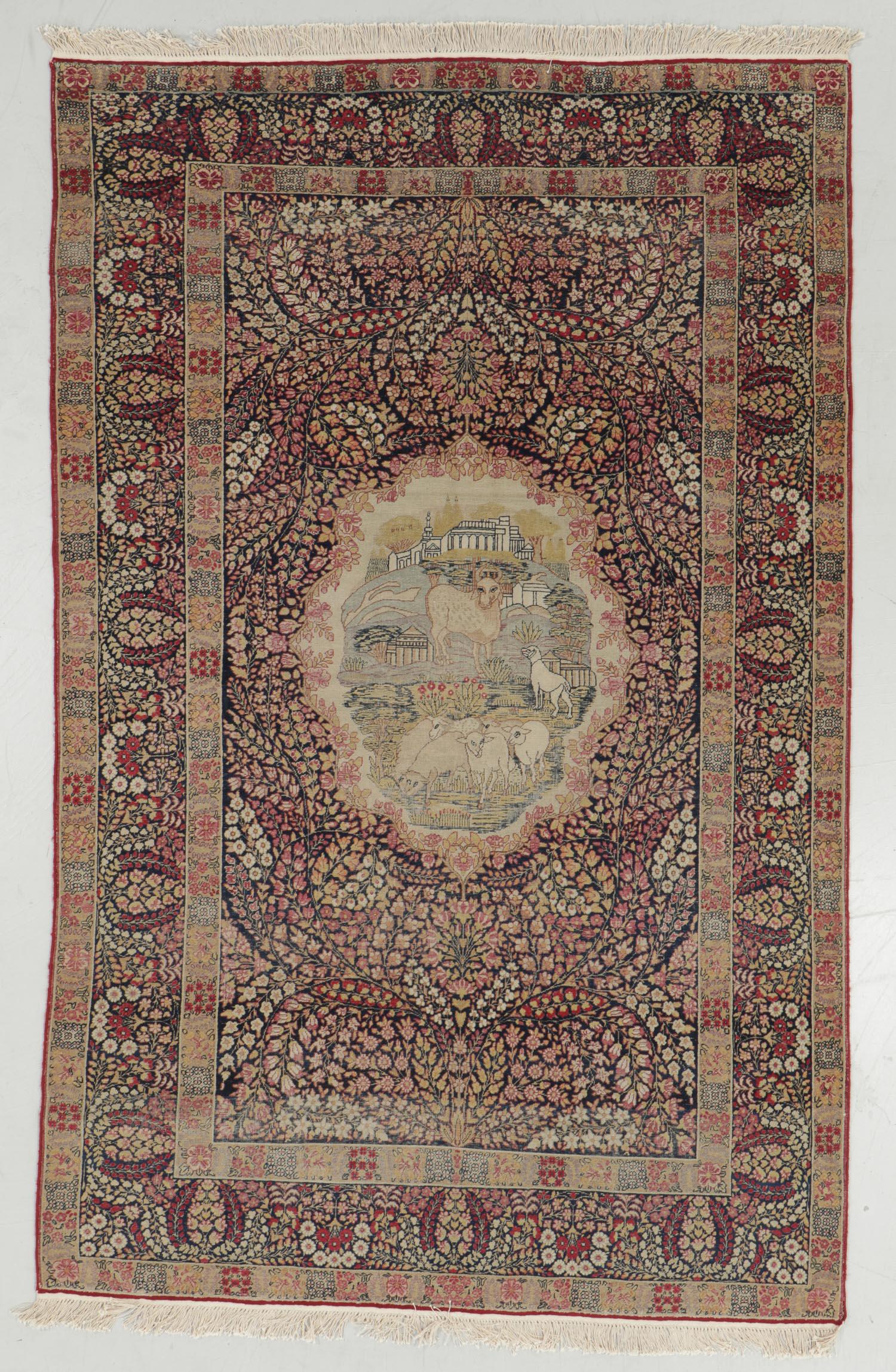 Lavar Kerman Rug, Persia, Late 19th C., 4'8'' x 7'4'' (1 of 6)