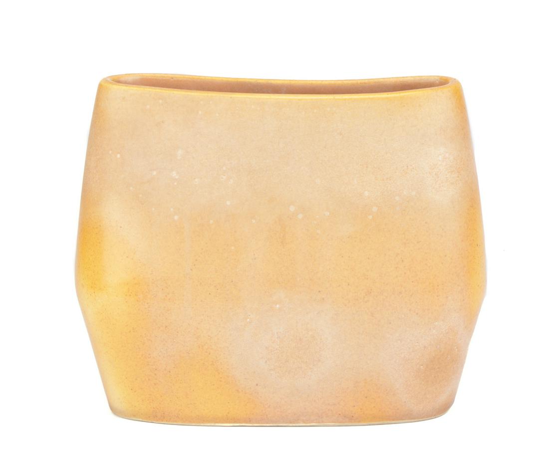 Russel Wright for Bauer Pillow Vase: Russel Wright for Bauer Pillow Vase, stamped: "Russell Wright/Bauer". Size: 8.75'' x 10.5'' x 4.25'' (22 x 27 x 11 cm).