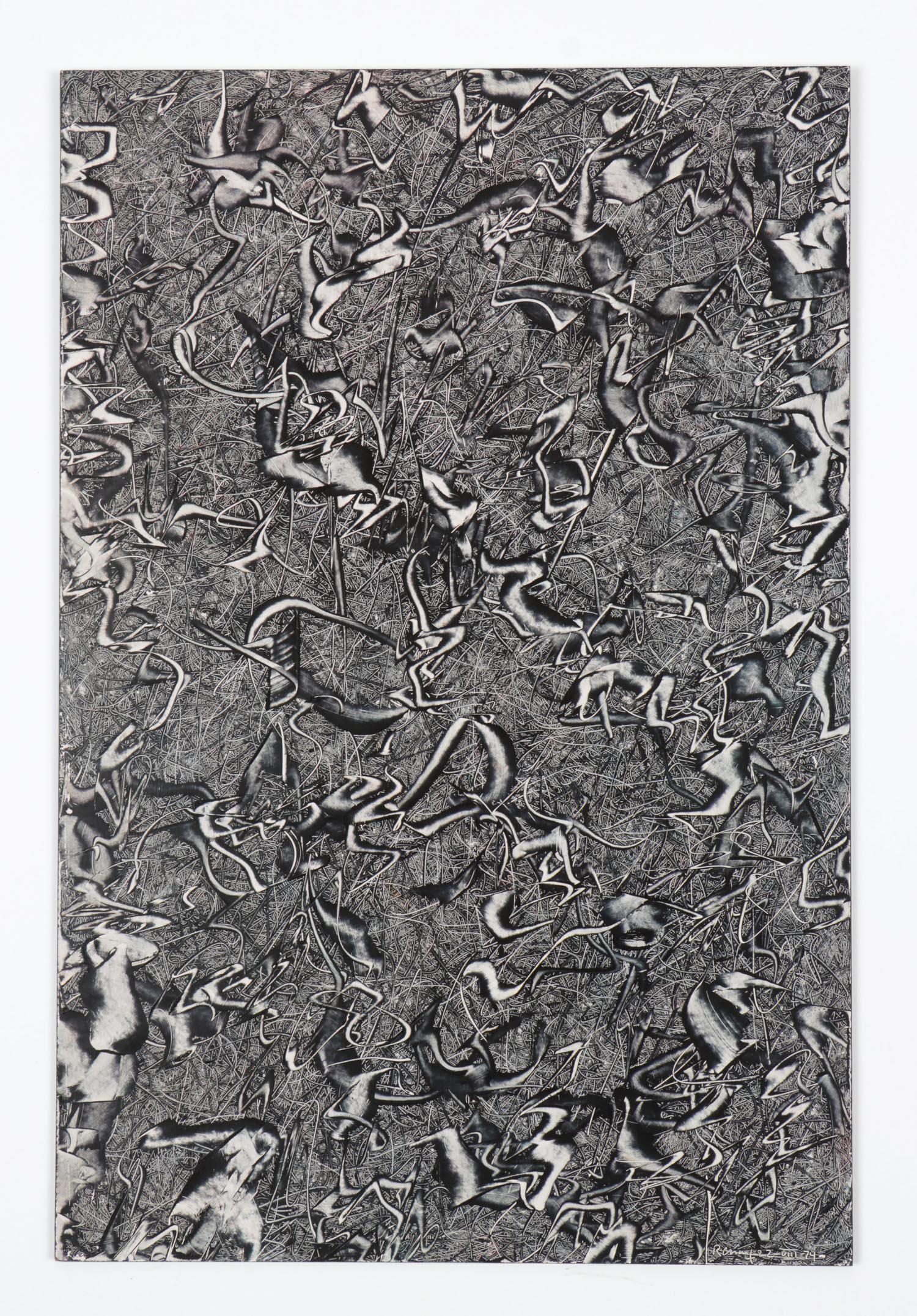 Edward Renouf (American, 1906-1999) Oil Painting: Edward Renouf (American, 1906-1999) Untitled, 1974. Oil painting on masonite. Unframed. Provenance: Collection of Allan Stone, New York. Size: 24" x 16" (61 x 41 cm). EDWARD RENOUF (1906-1999) was a p