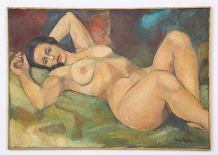 Nina Martino (American, b.1952) Oil Painting: Nina Martino (American, b.1952) "Venus," oil on canvas, signed. Verso titled. Framed. Size: 27.5'' x 39'', 70 x 99 cm (stretcher); 28'' x 39.5'', 71 x 100 cm (frame). Net Proceeds from the sale of thi
