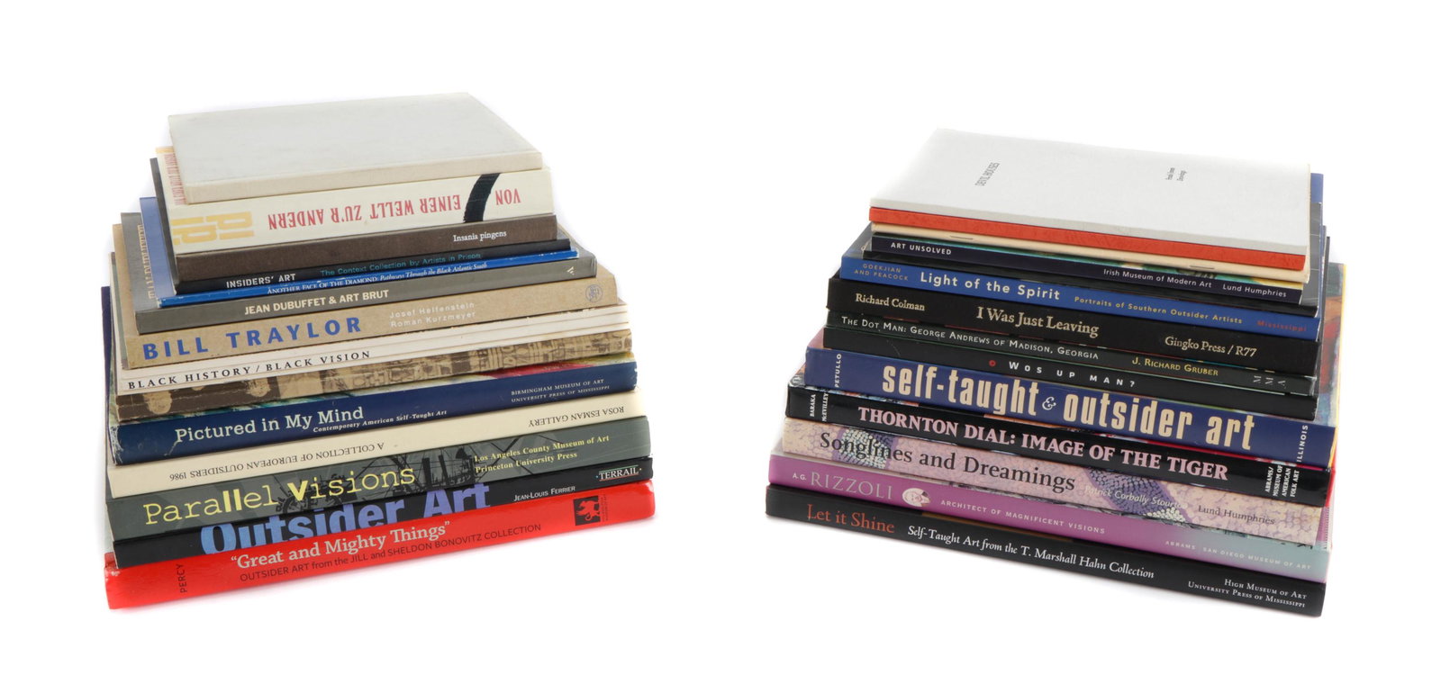 30 Used Books on Outsider Art: 30 Used Books on Outsider Art. Including: Alfred Bader, "Louis Soutter"; Lousaane, "Collection de l'Art Brut"; Roman Buxbaum, "Von Einer Welt sur Andern"; Stedelijk Museum, "De Grote Naiven"; Lynne Ad