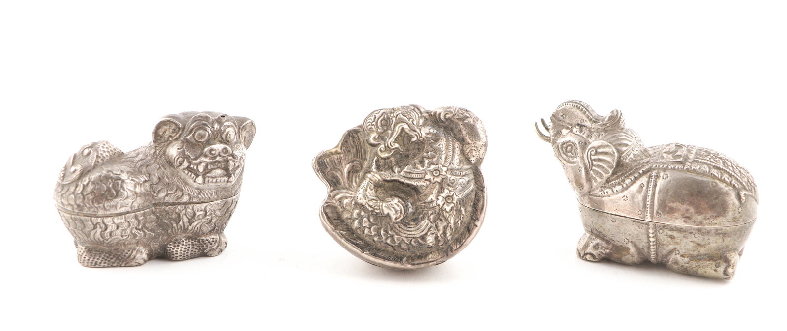 3 Antique Cambodian Silver Boxes (1 of 6)