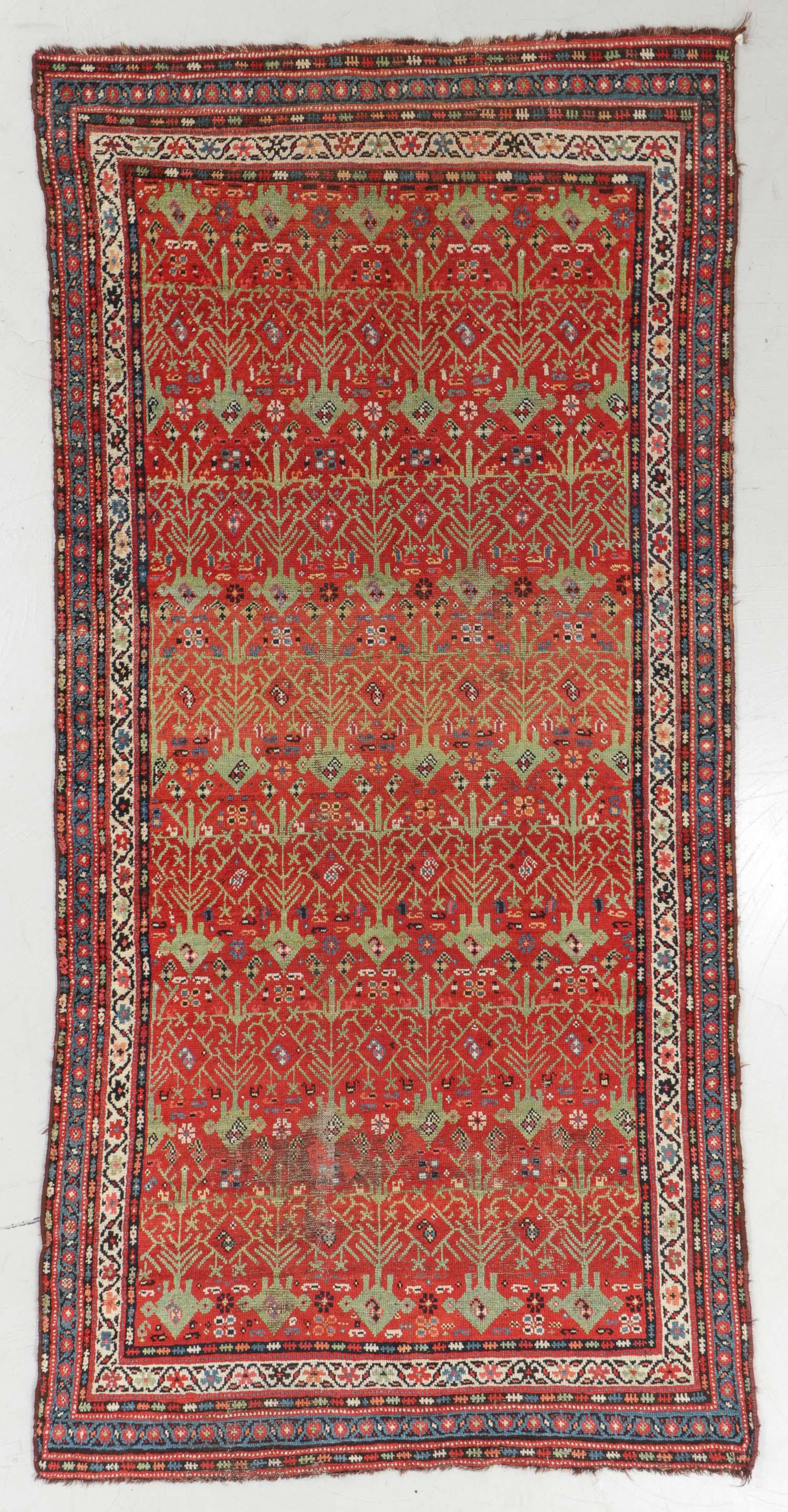 West Persian Kurd Rug, Late 19th C., 4'8'' x 9'2'' (1 of 5)