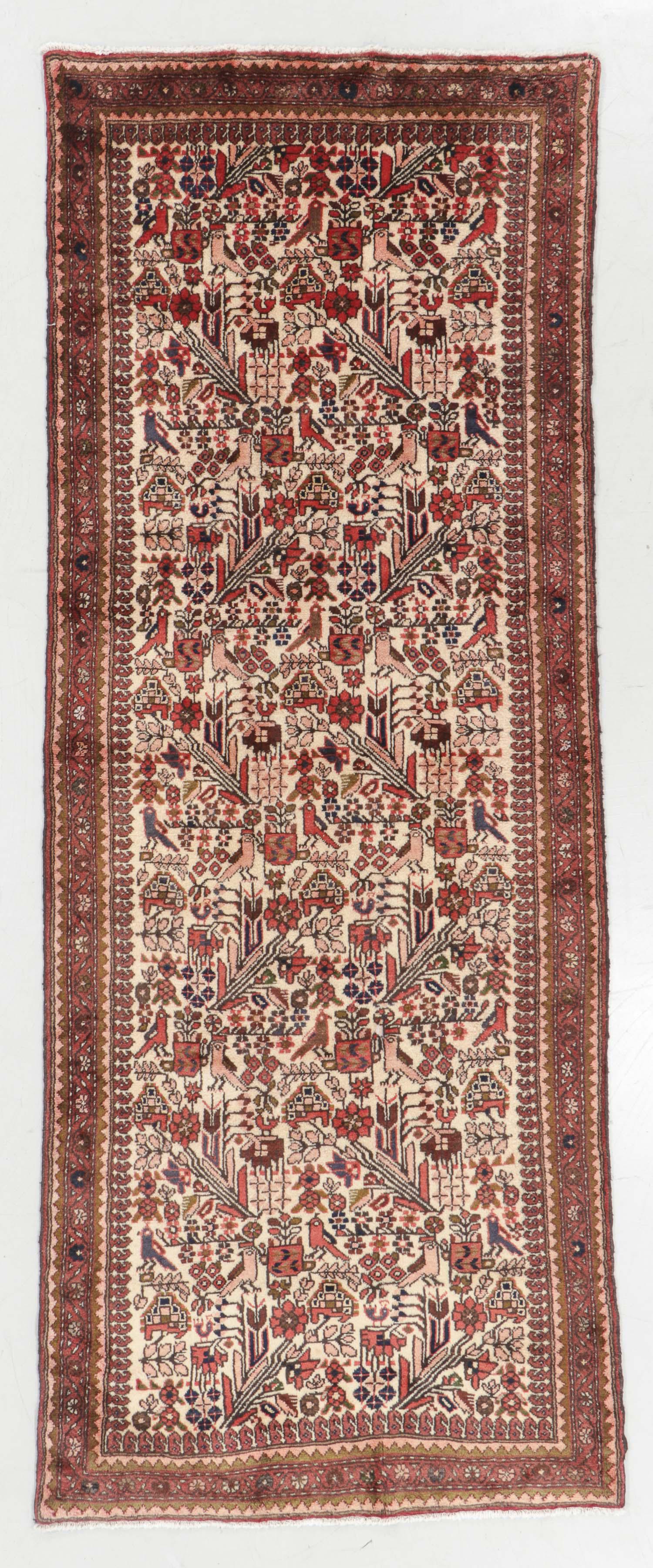 West Persian Pictorial Bird Theme Rug, Mid 20th C., (1 of 5)