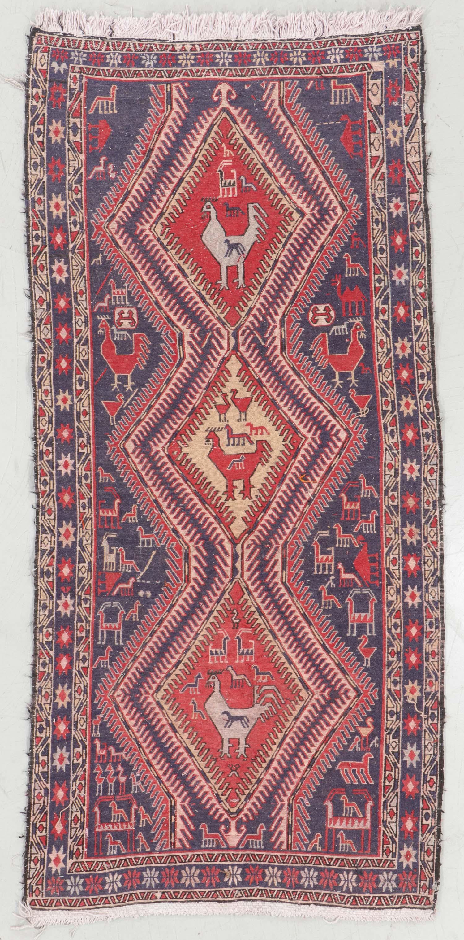 Vintage Sumak Rug, Persia, 3'5'' x 7'5'' (1 of 7)