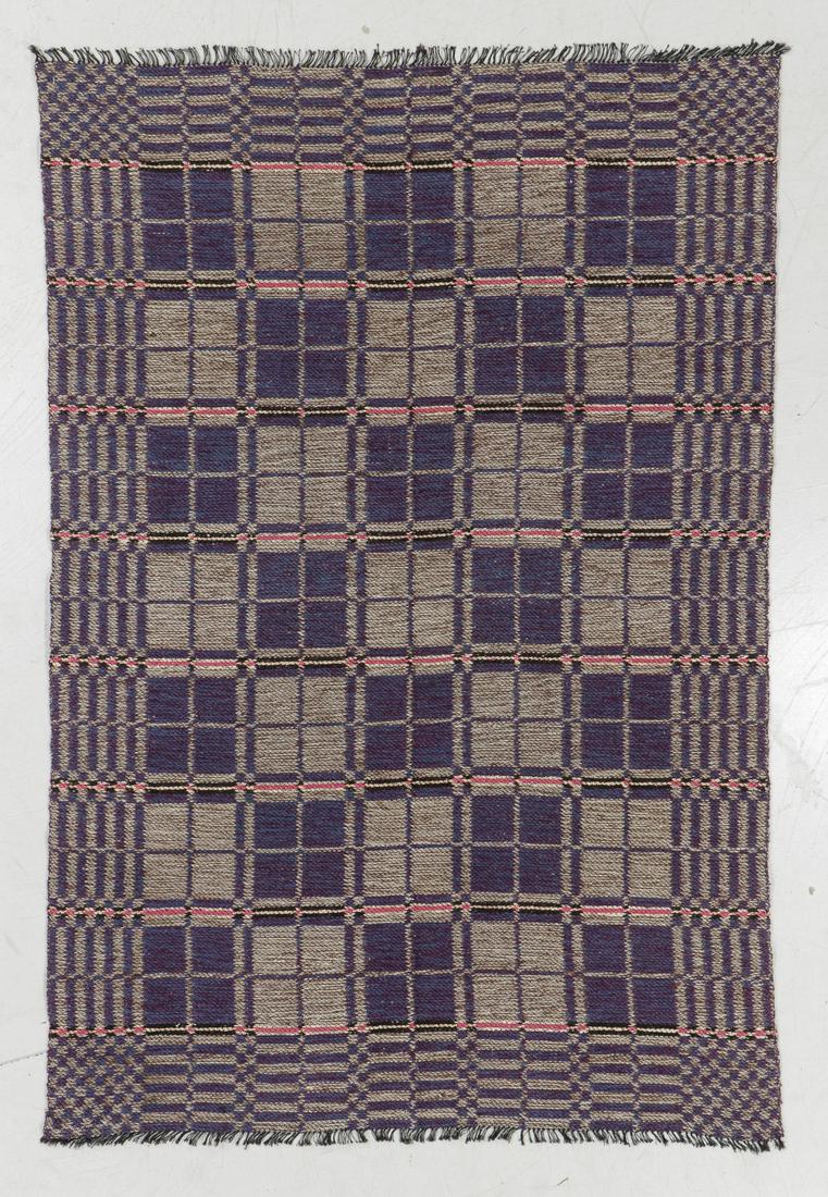Modernist Wool Kilim, Sweden, Mid 20th C., 4'7'' x (1 of 4)