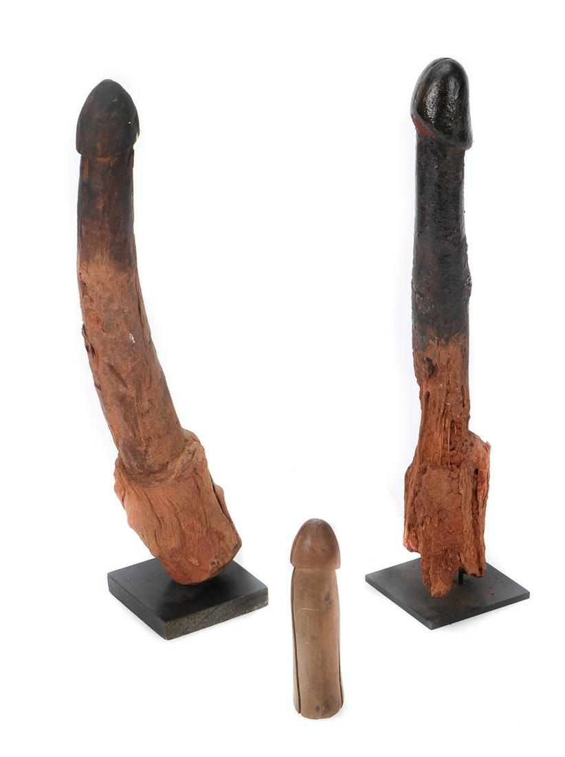 Three African Fon Phallic Fetishes (1 of 5)
