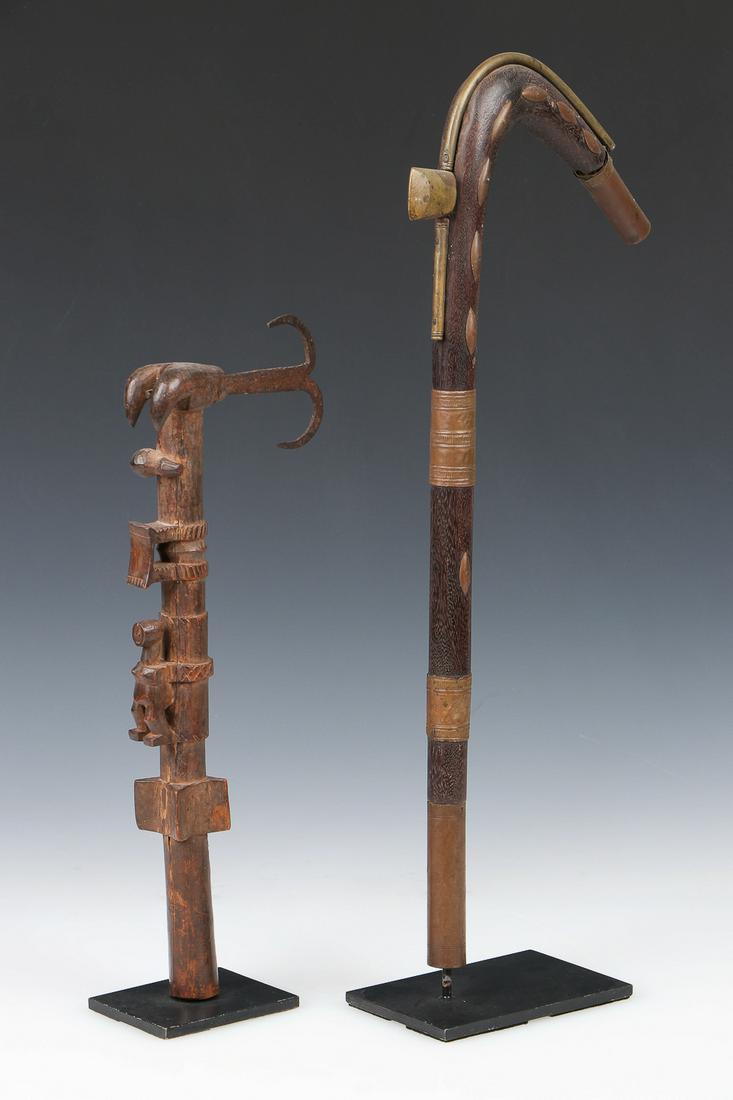Two African Fon Staffs, Benin, early 20th century (1 of 8)