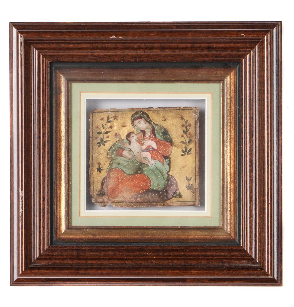 Framed Persian Mughal Miniature Painting,16th C. (1 of 3)