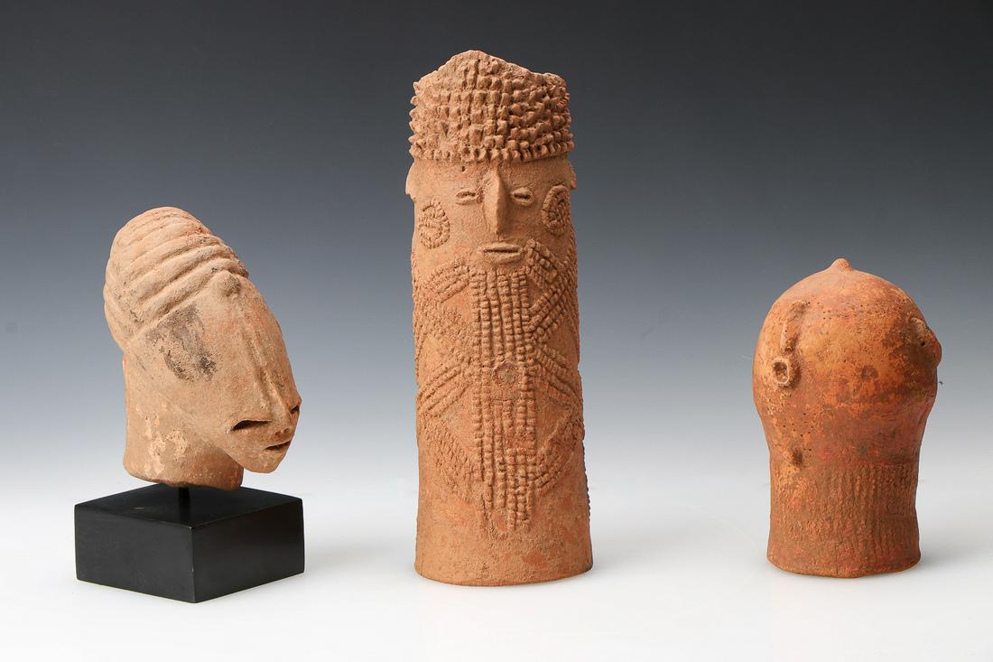Three African Bura Terracotta Artifacts, Upper Niger (1 of 6)