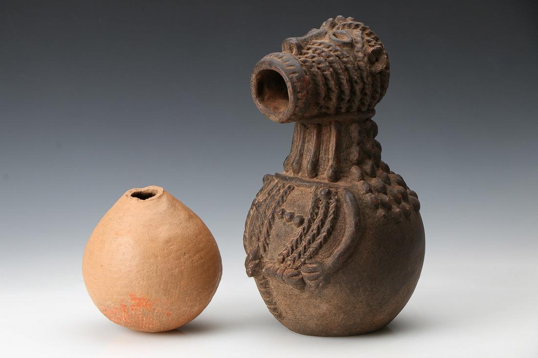 African Mambilia Figural Terracotta Vessel and Bowl (1 of 7)