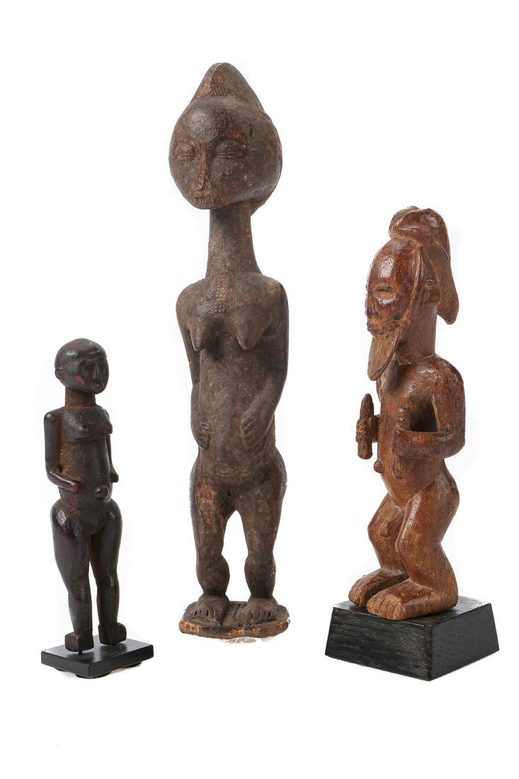 Three African Carved Wood Ancestor Figures (1 of 8)