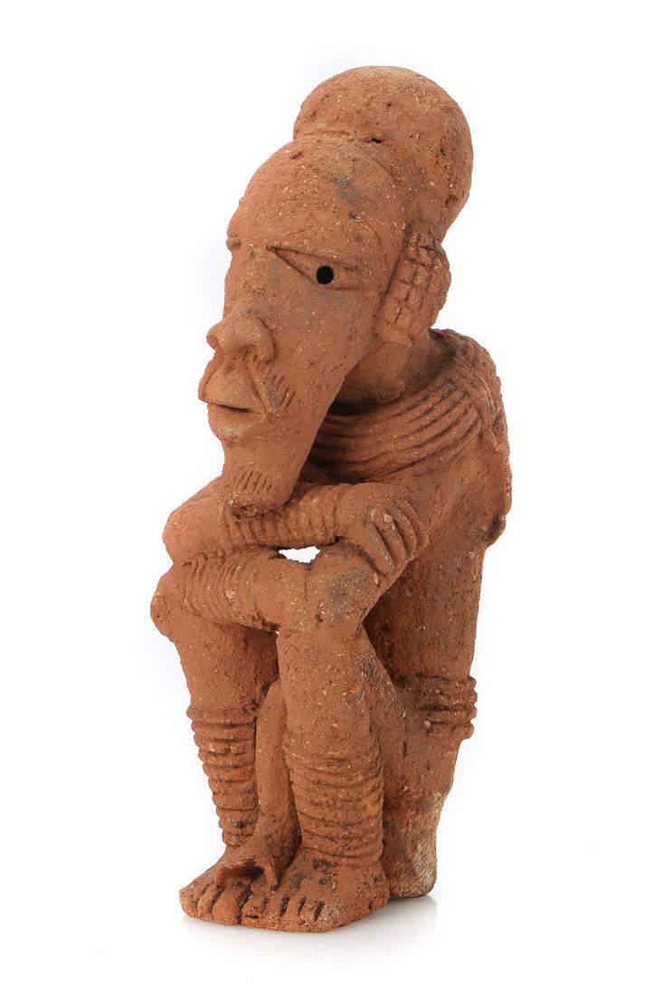 African Terracotta Seated Figure, Nigeria (1 of 5)