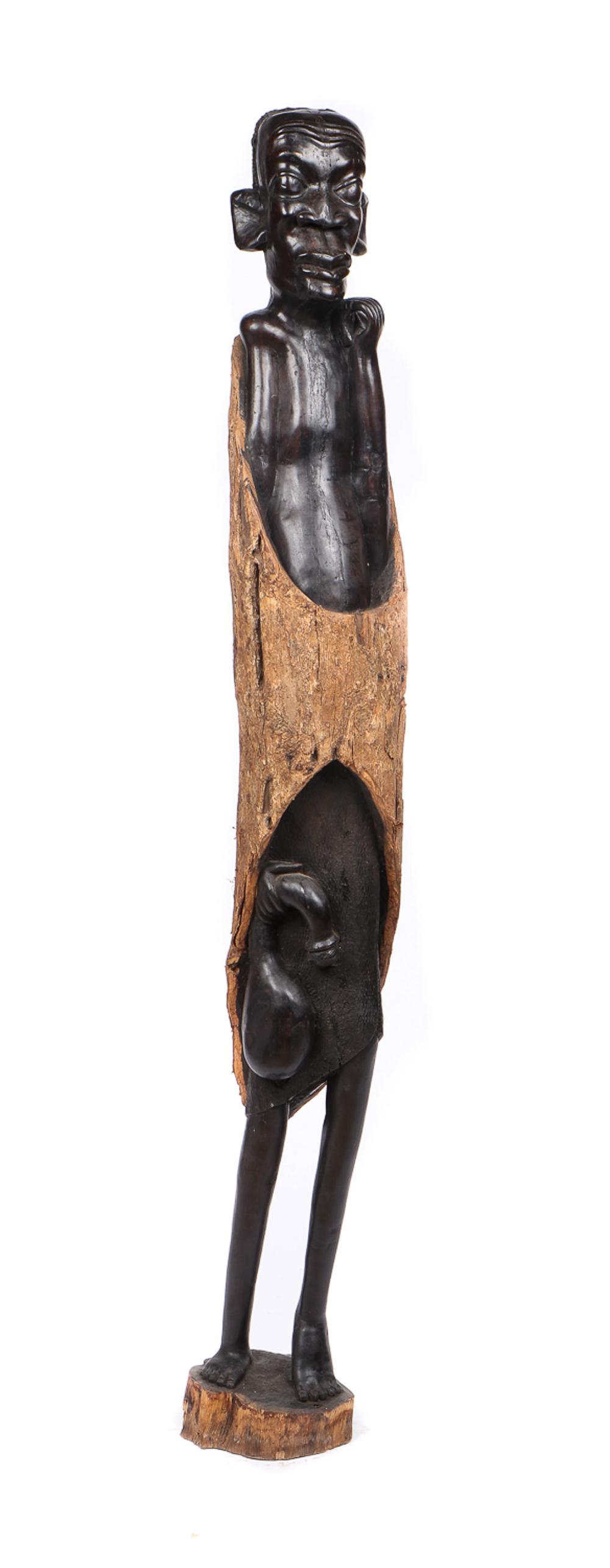 African Massai Carved Ebony Wood Figure (1 of 8)