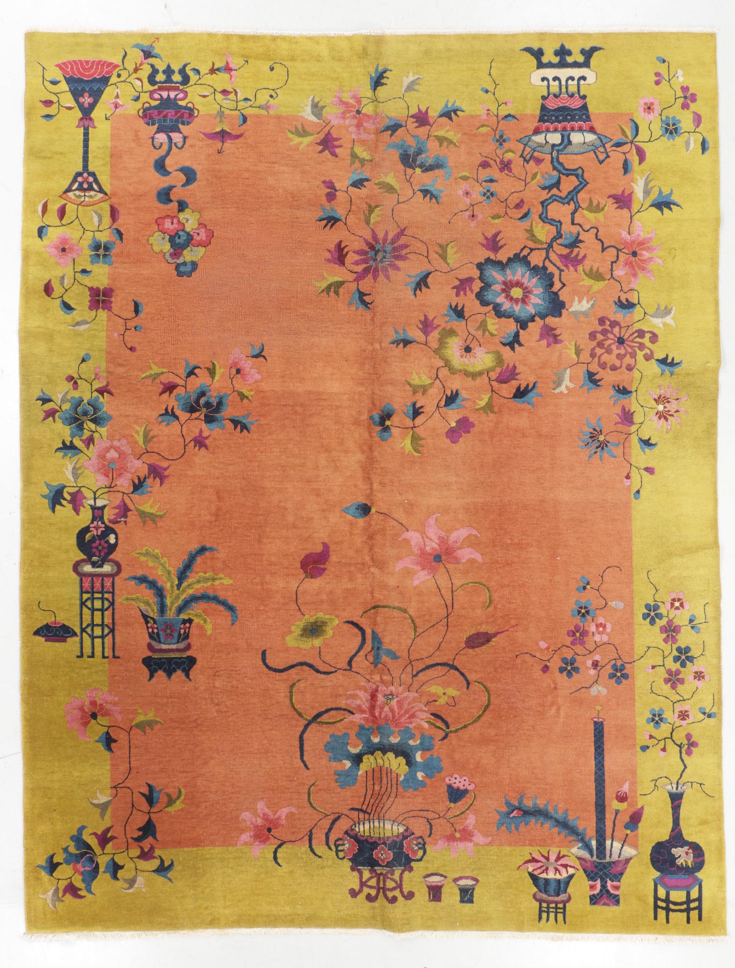 Art Deco Rug , China, Early 20th C., 9'1'' x 11'8'' (1 of 5)