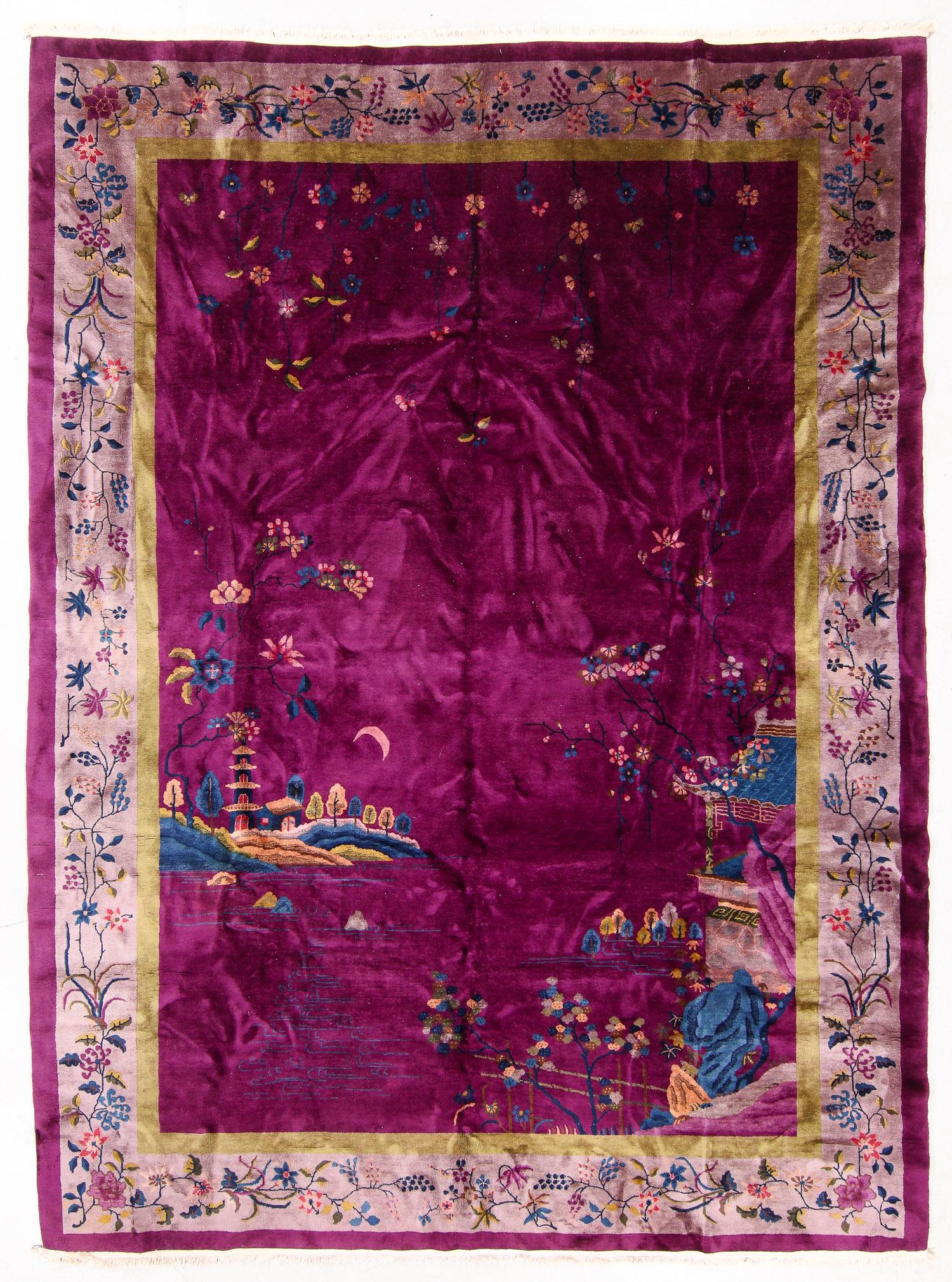 Art Deco Rug, China, Early 20th C., 9'10'' x 13'8'' (1 of 4)