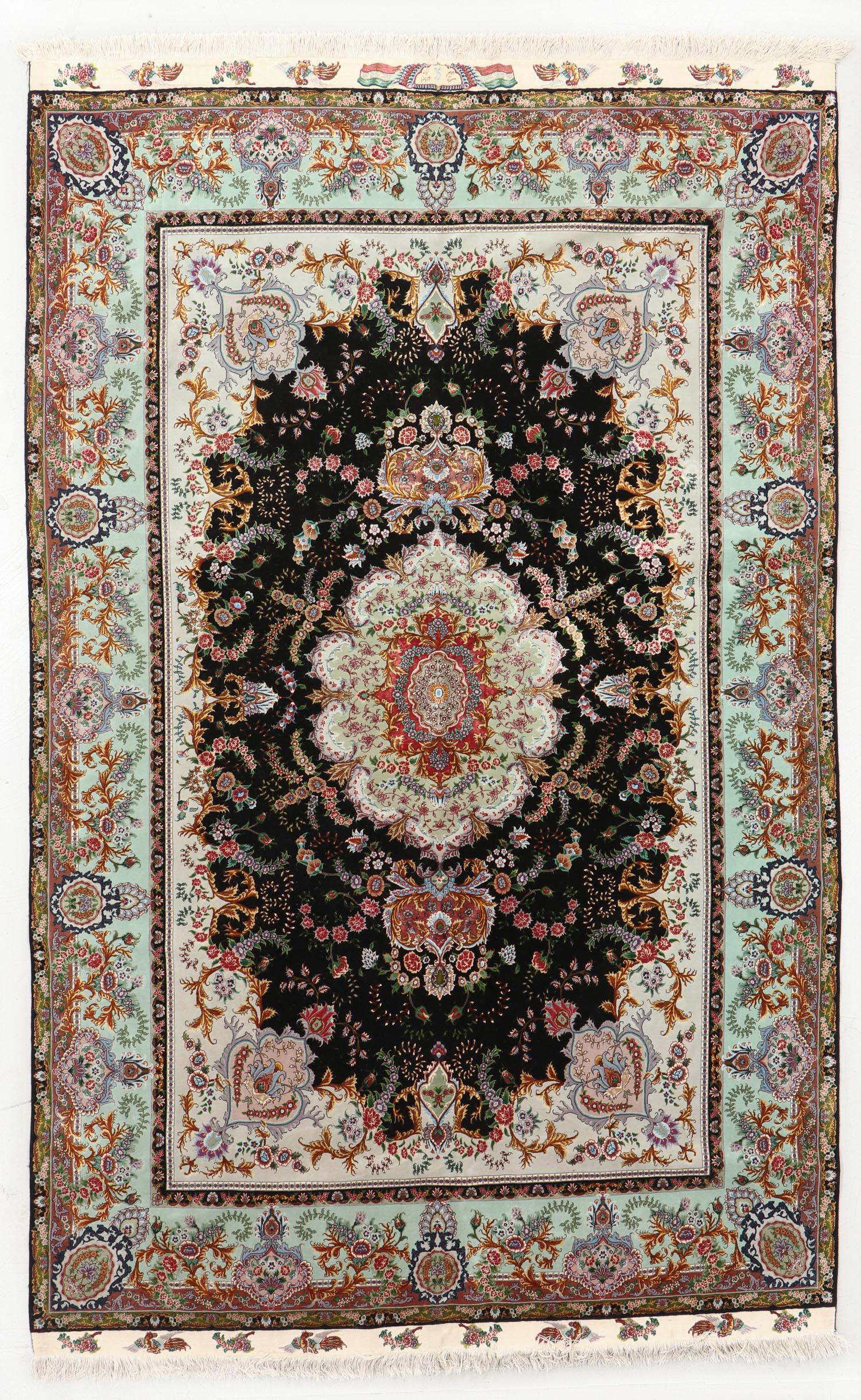 Fine Silk and Wool Tabriz Rug, Persia, Late 20th C., (1 of 5)