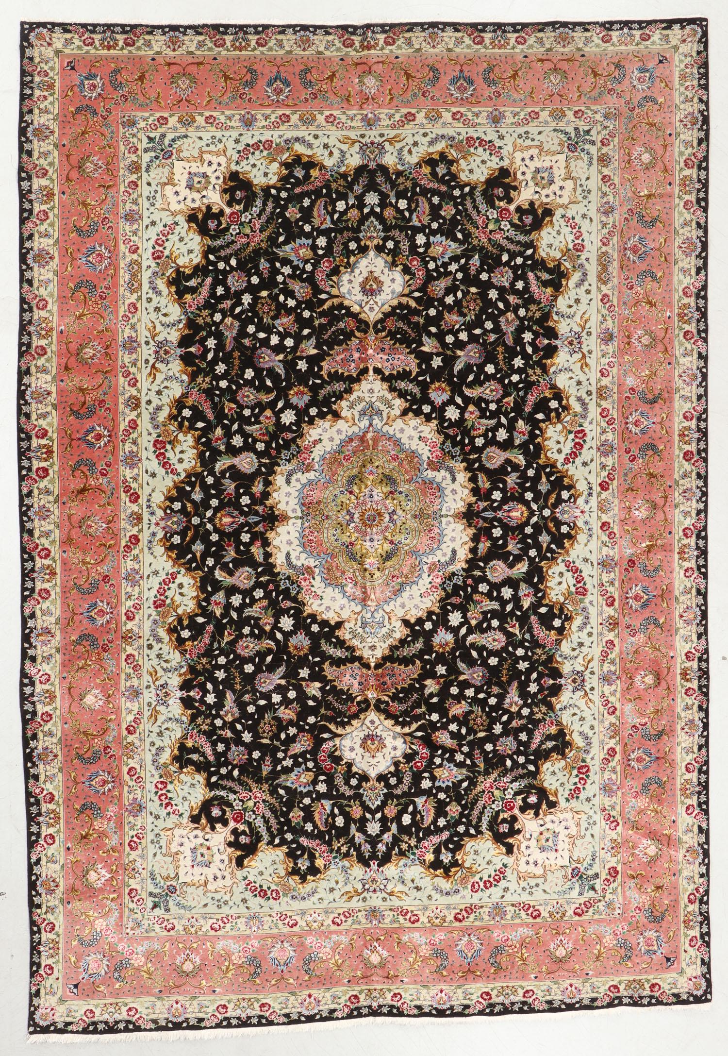 Fine Silk and Wool Tabriz Rug, Persia, Late 20th C., (1 of 5)