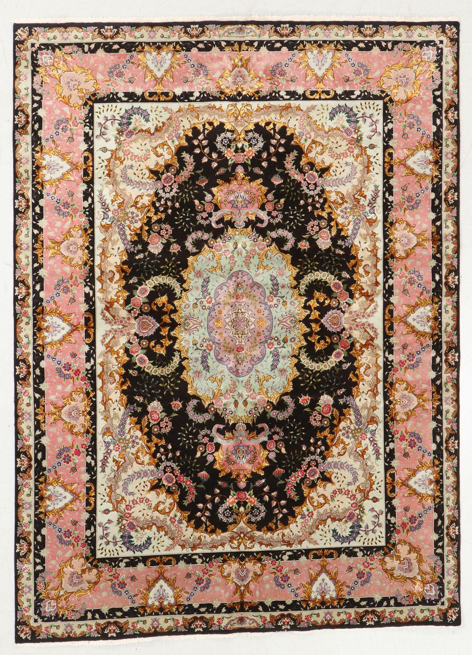 Fine Silk and Wool Tabriz Rug, Persia, Late 20th C., (1 of 5)