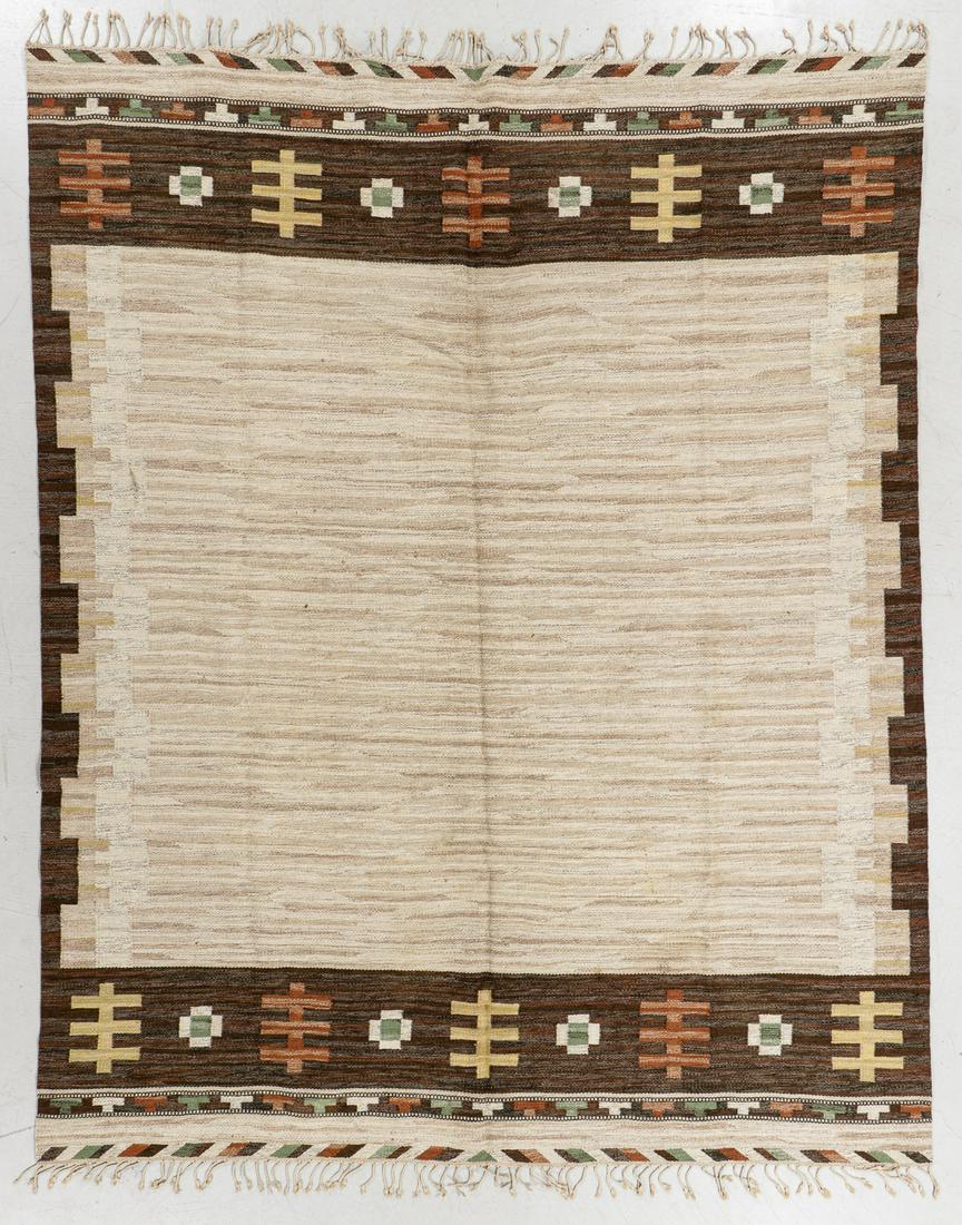 Modernist Kilim, Sweden, Mid 20th C., 8'1'' x 10'1'' (1 of 4)