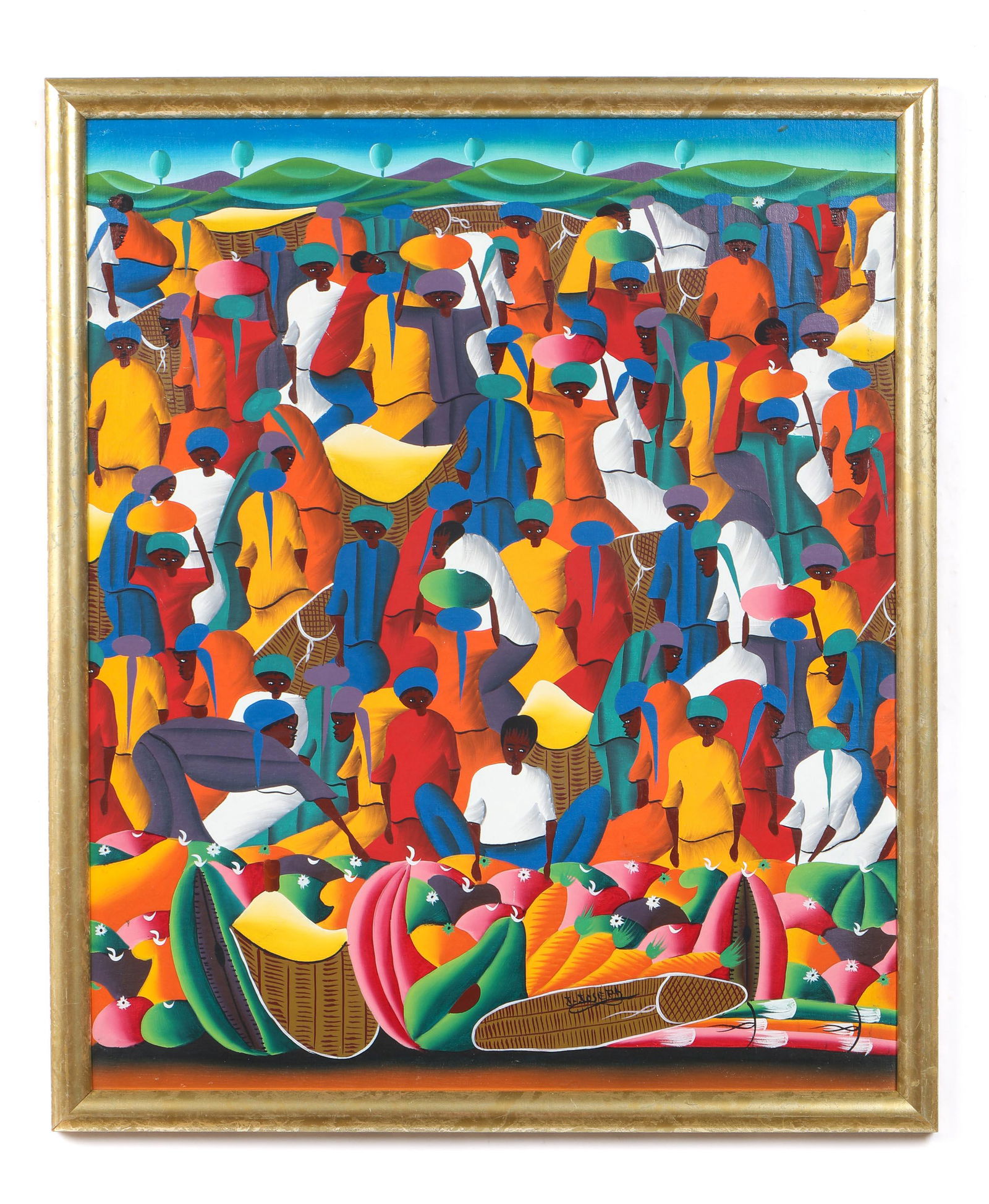 Josue Joseph (Haitian, 20th c.) "Village Market" (1 of 3)