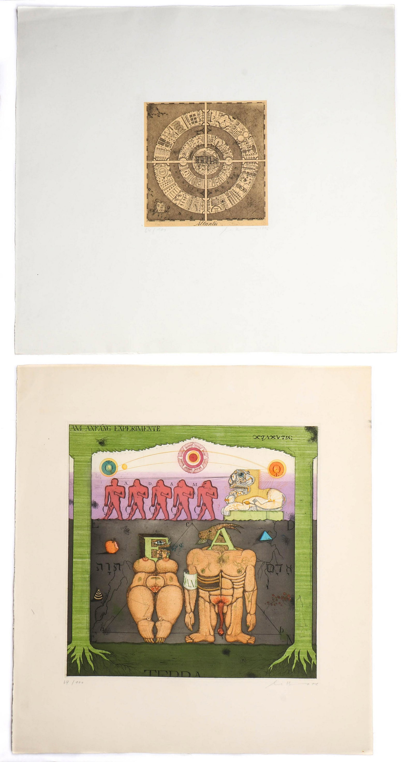 Uwe Bremer (German, b. 1940) Two Color Etchings (1 of 4)