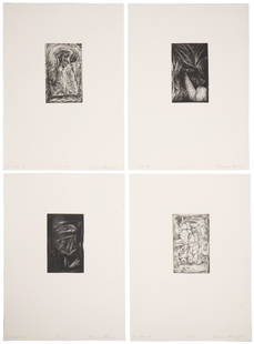 Melissa Meyer (American, b. 1946): Melissa Meyer (American, b. 1946) "Nicole, Daphne, Cyrae, Ceres," 1984-1987, engravings, signed, dated, and numbered. Unframed. Each size: 9.75'' x 6'', 25 x 15 cm (plate); 27'' x 19.5'', 69 x 50 cm (