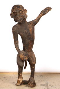 African Hemba Ancestor Figure, Early 20th C., Ht. 56": African Hemba Ancestor Figure. Size: 56'' x 29'' x 13'' (142 x 74 x 33 cm). Collection of Allan Stone, New York. Note: There Are No Hidden or Confidential Reserves in this Auction; All Acceptable