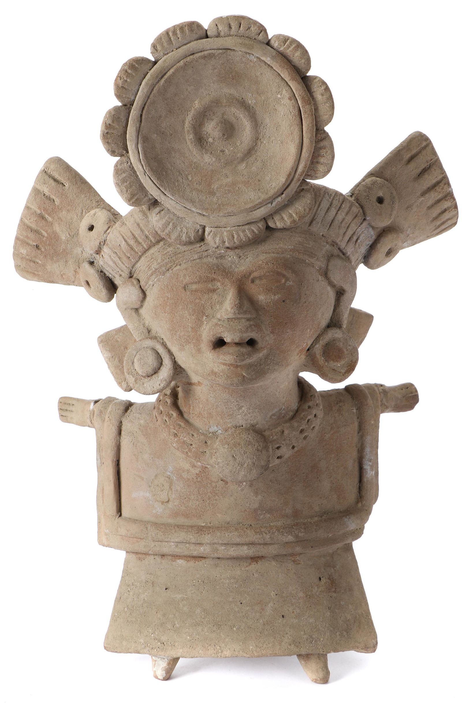 Pre-Columbian Veracruz Pottery Figural Whistle, Ht. (1 of 5)