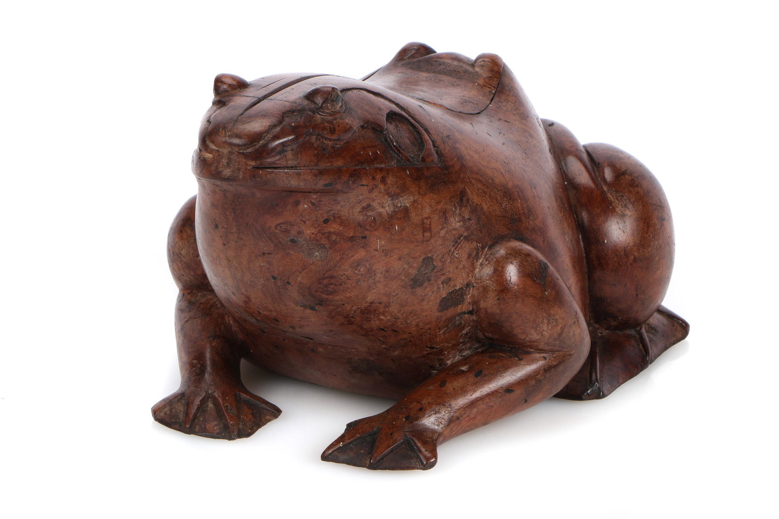 Hand Carved Wood Burl Frog Box, Vietnam (1 of 8)