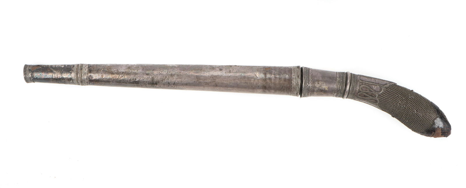 Silver Covered Wood Scabbard Dagger, Asia, 19th c. (1 of 5)