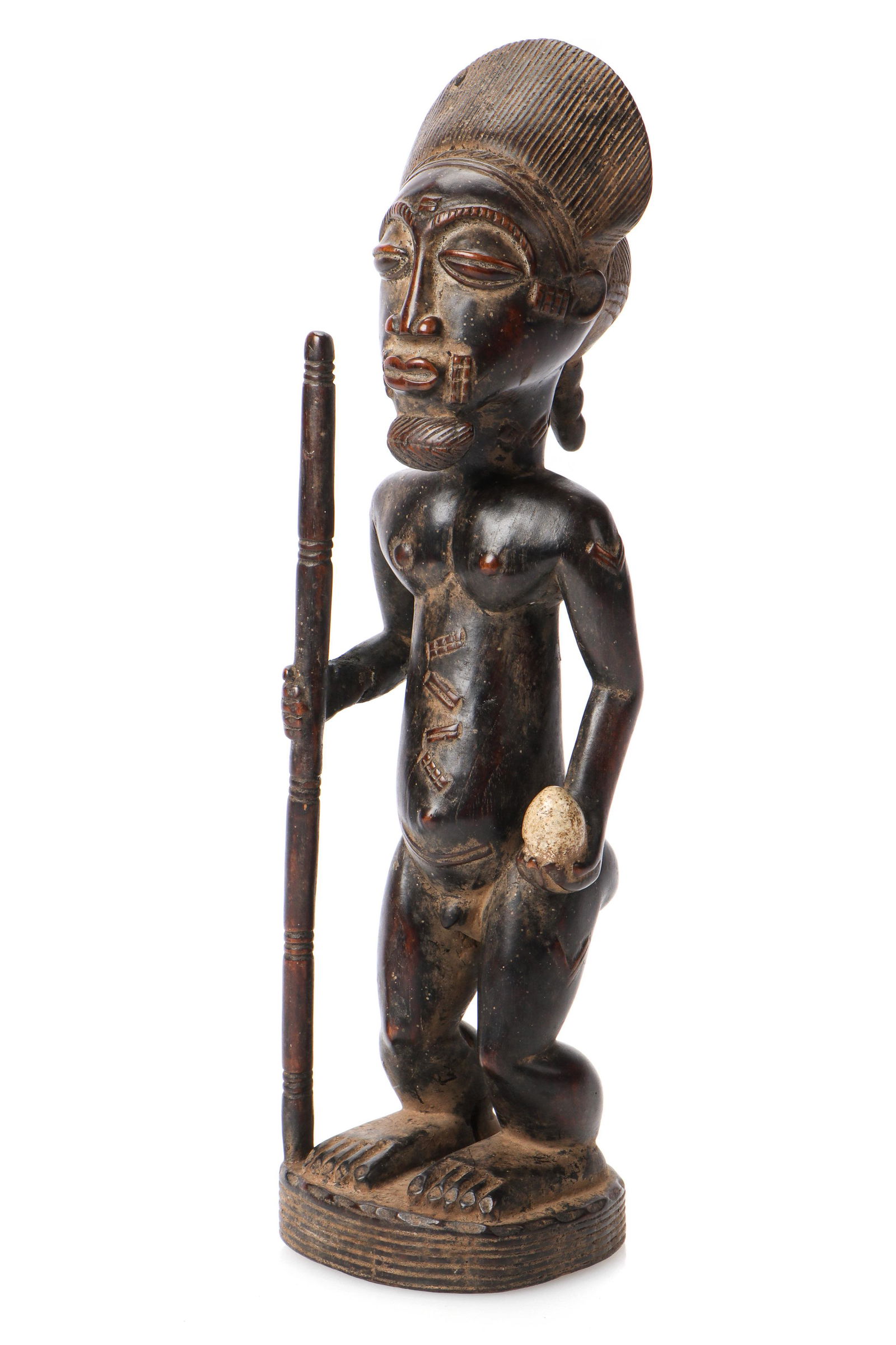 African Baule Carved Figure of a King (1 of 7)