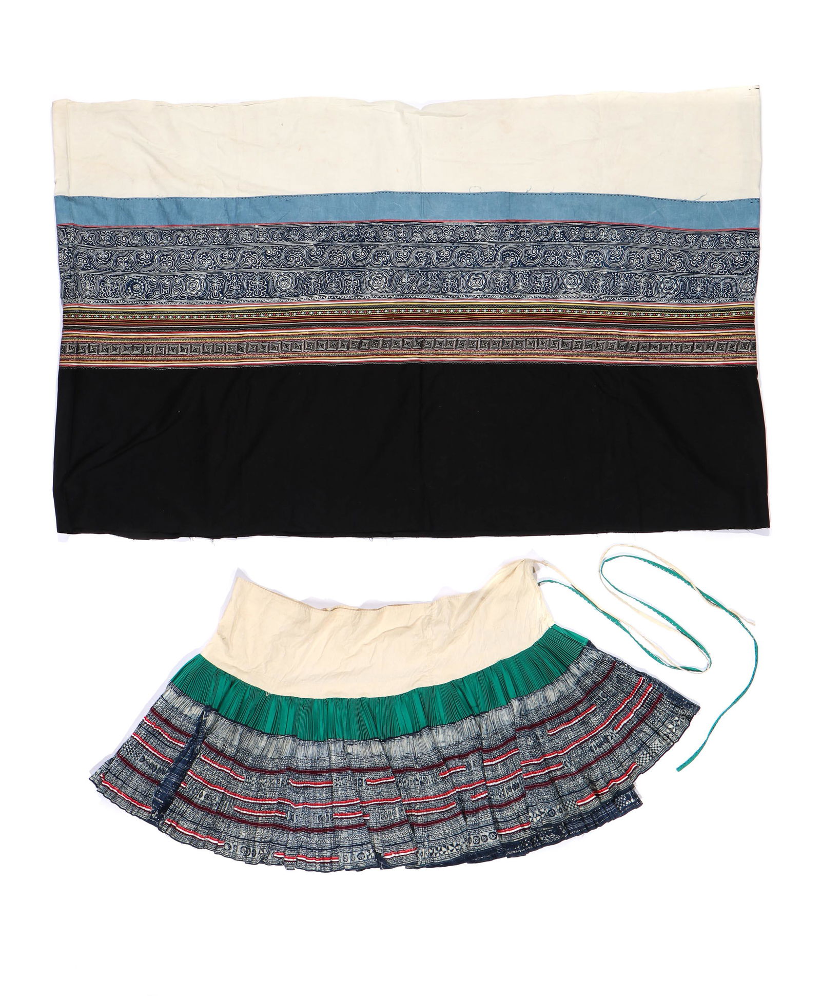 Two Chinese Miao Cotton Batik Skirt Textiles (1 of 10)