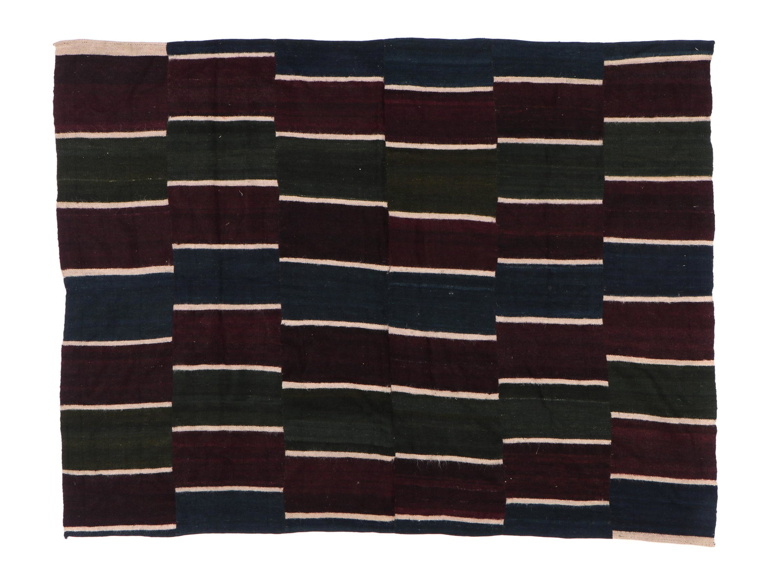 Nepalese Dolpo Blanket, mid 20th Century: Nepalese Dolpo Blanket, wool, six panels, mid 20th century. Size: 70'' x 53.5'' (178 x 136 cm). Note: There Are No Hidden or Confidential Reserves in this Auction; All Acceptable Bidding Commences at 