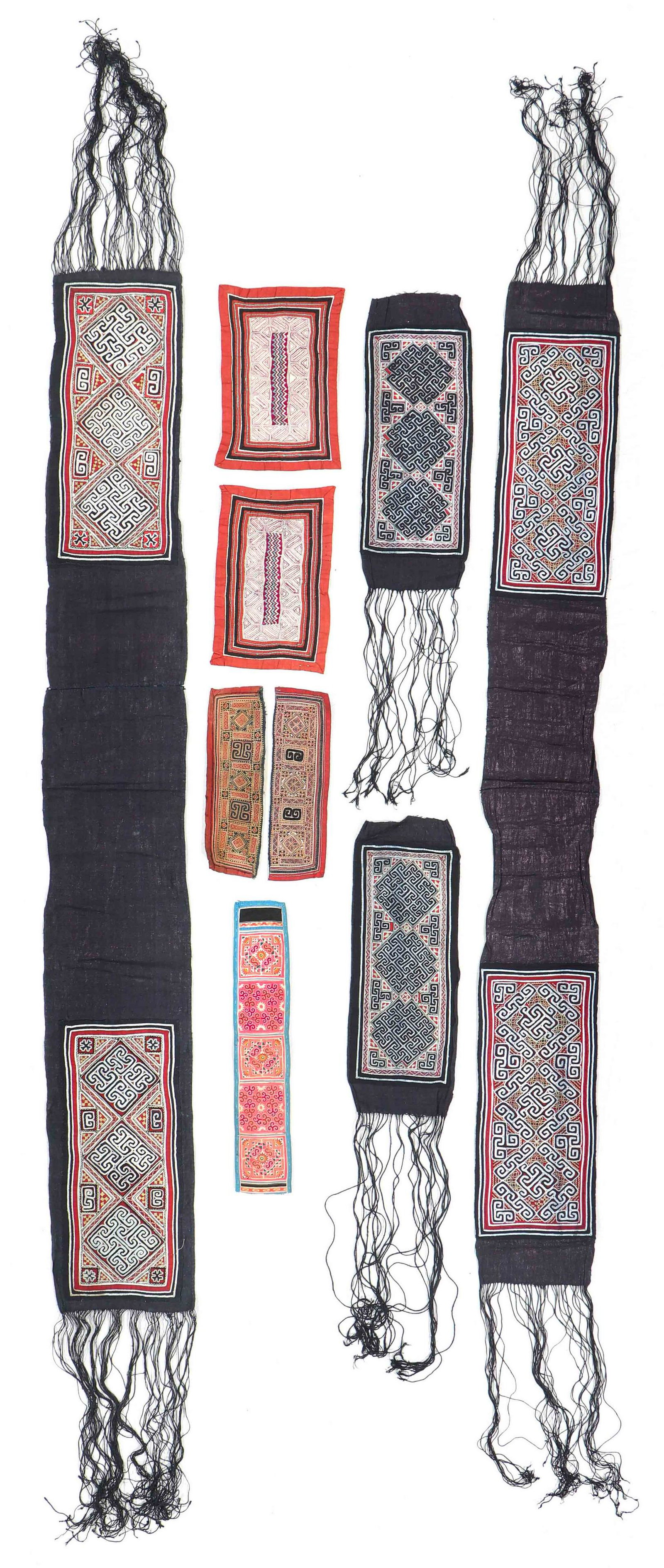 Group of 8 Old SE Asian Embroidered Textiles (1 of 9)