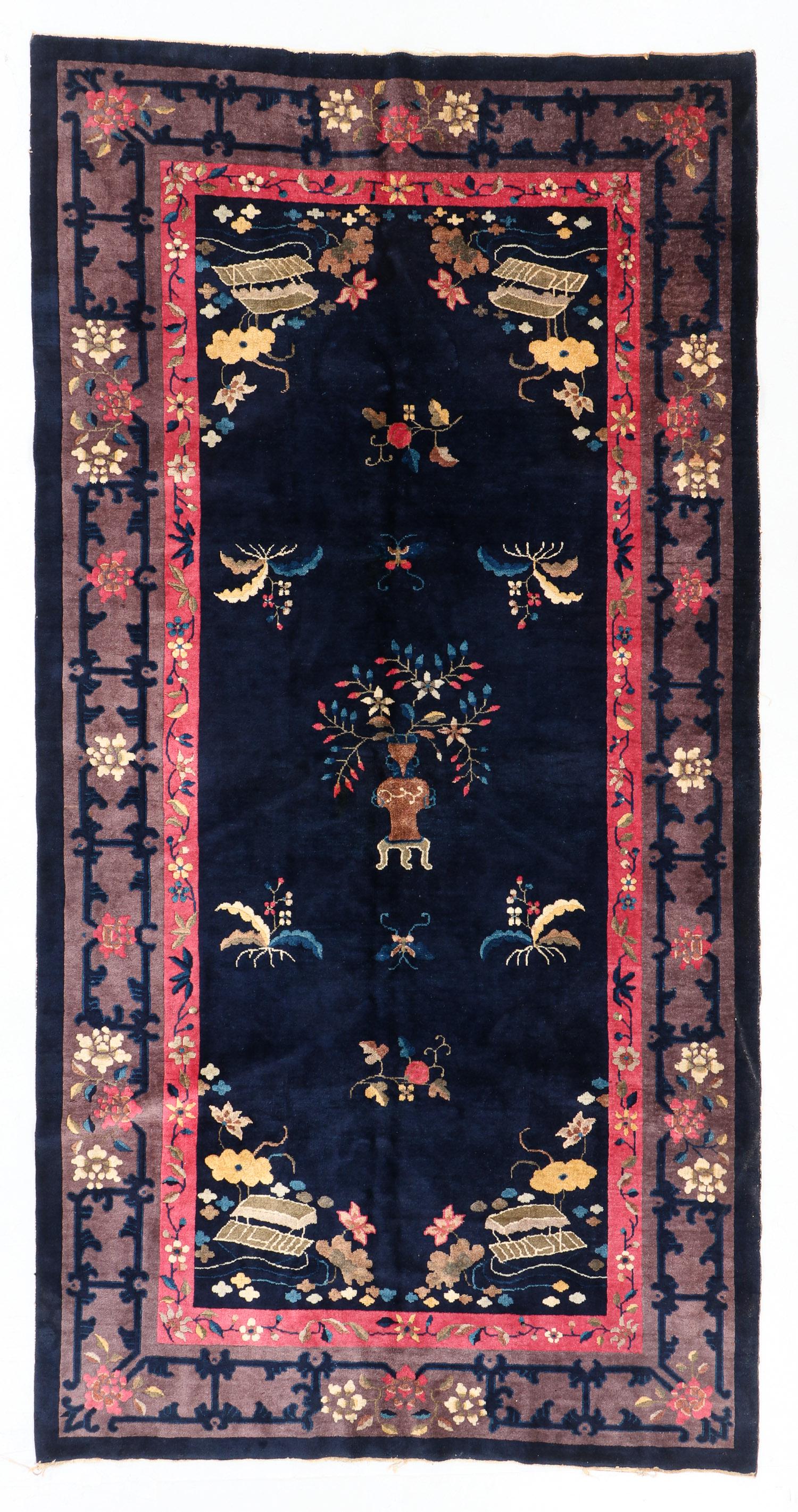Peking Rug, China, Circa 1900, 5'11'' x 11'6'': Peking Rug, China, Circa 1900, 5'11'' x 11'6'' (180 x 351 cm). Weight: 55 lbs. Material: wool pile, cotton warp, cotton weft. Note: There Are No Hidden or Confidential Reserves in this Auction; All Ac