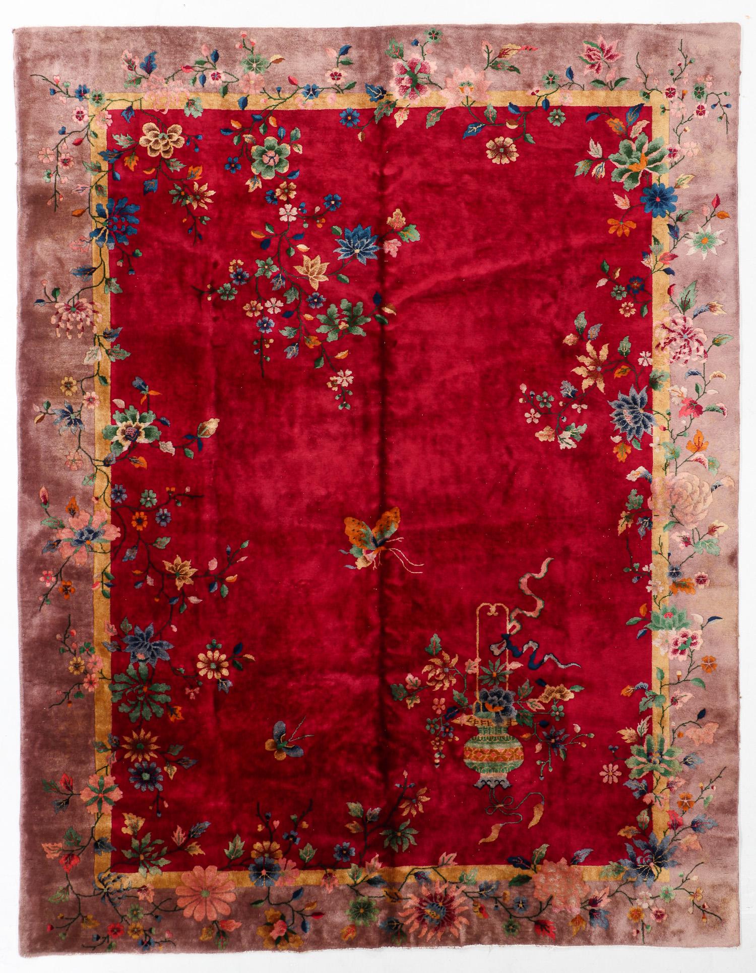 Art Deco Rug, China, Early 20th C., 8'10'' x 11'3'' (1 of 5)