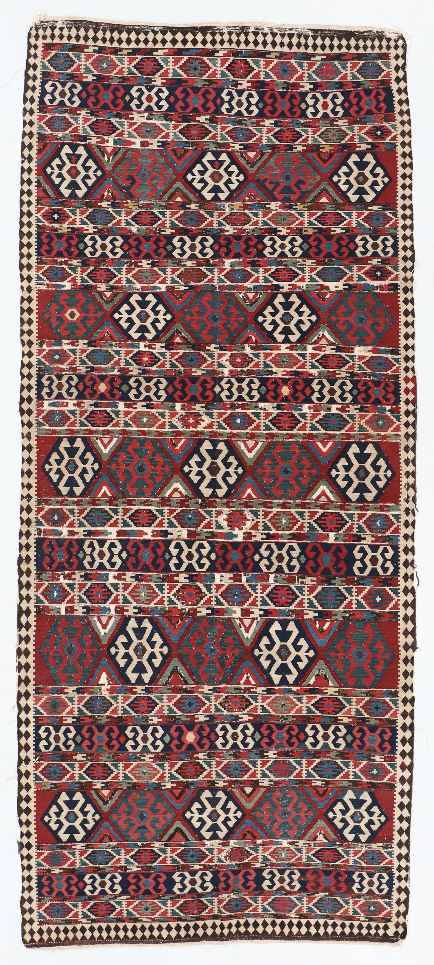 Shahsevan Kilim, Caucasus, Mid 19th C., 5'1'' x 11'11'' (1 of 4)