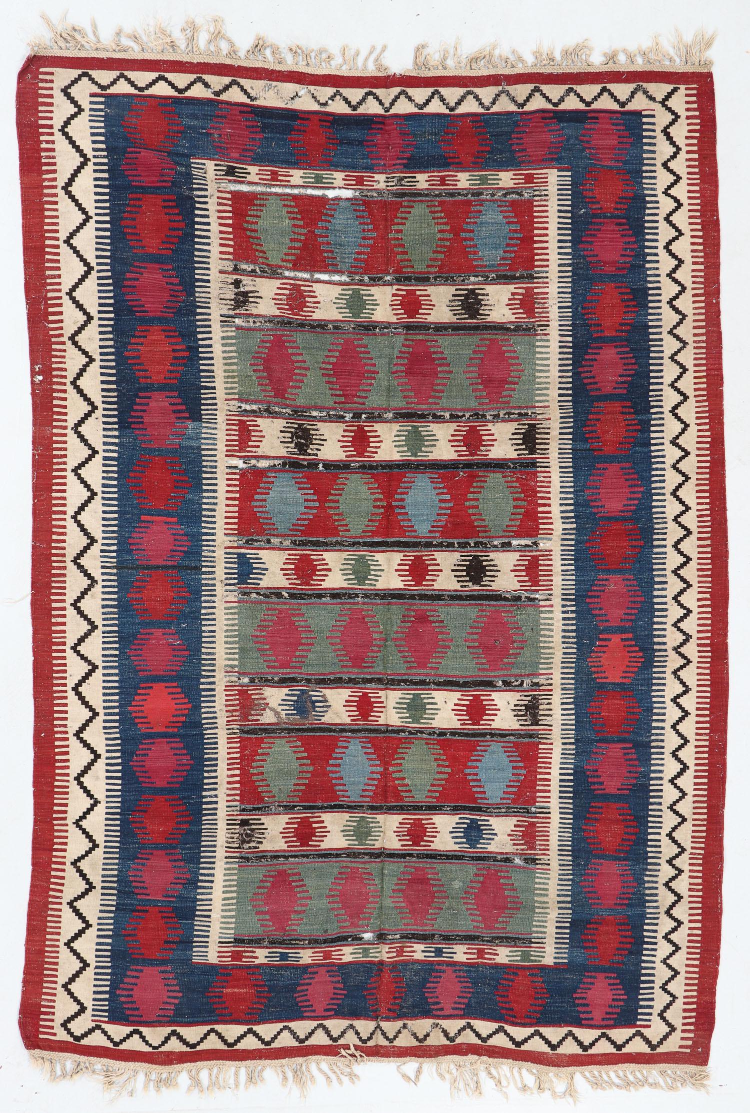 Kazak Kilim, Caucasus, Late 19th C., 6'7'' x 9'6'' (1 of 4)