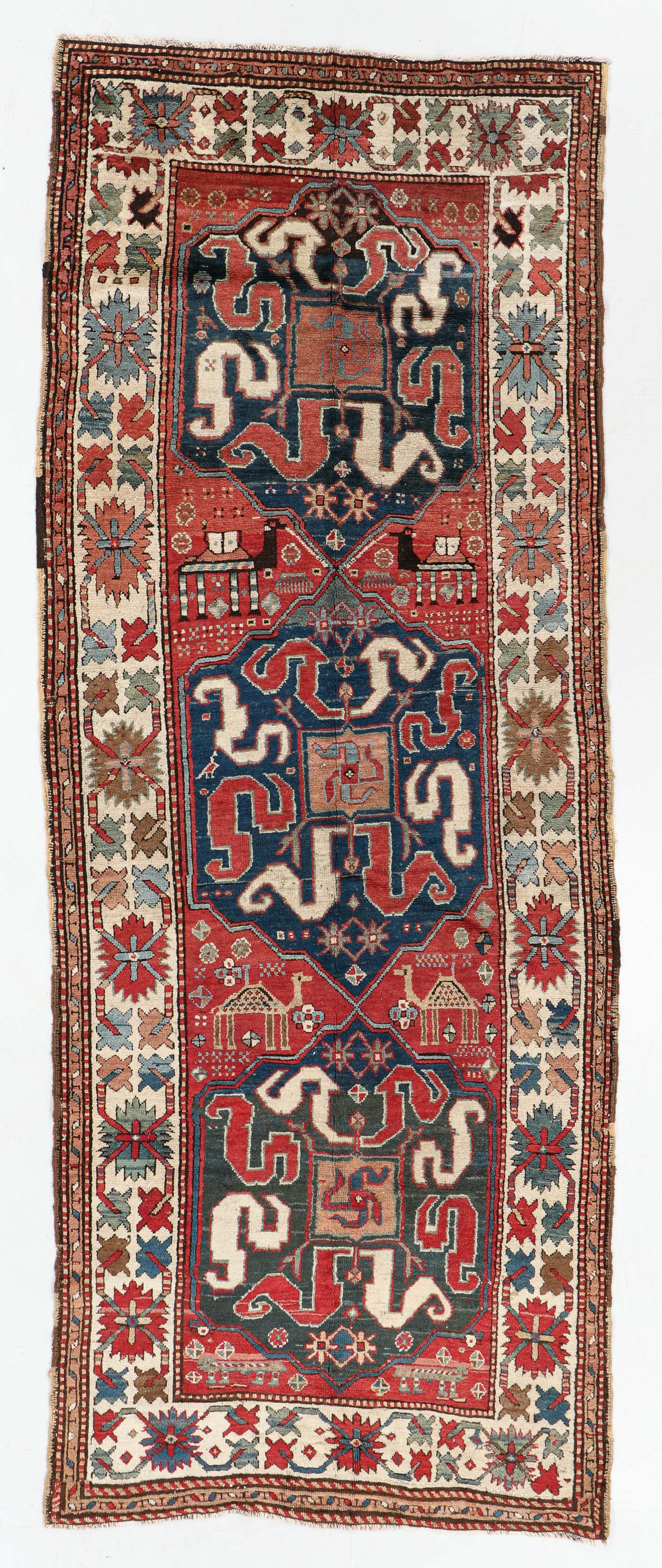Cloudband Kazak, Caucasus, Late 19th C., 4'11'' x (1 of 5)